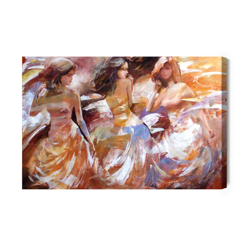 Ljuddämpande tavla - Three young women