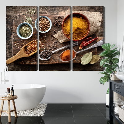 Ljuddämpande tavla - Board with various spices