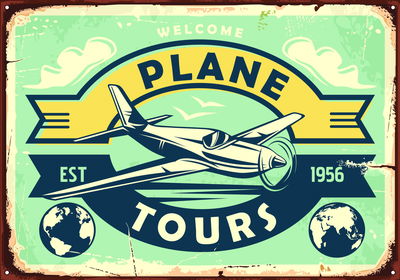 Ljuddämpande tavla - Plane and retro lettering