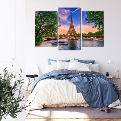 Ljuddämpande tavla - Eiffel tower and seine river