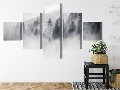 Ljuddämpande tavla - The forest is shrouded in fog