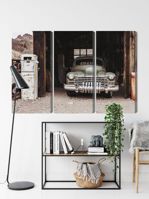 Ljuddämpande tavla - Old car in vintage style