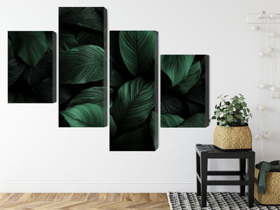 Ljuddämpande tavla - Green leaves on a macro scale