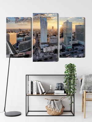 Ljuddämpande tavla - Warsaw skyscrapers at sunset