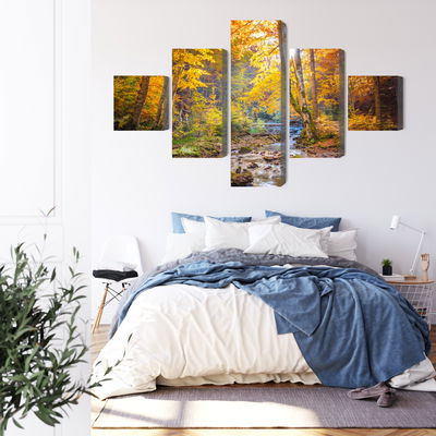 Ljuddämpande tavla - 3d autumn forest landscape