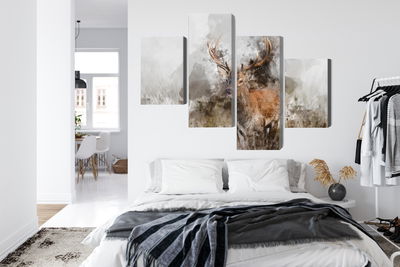 Ljuddämpande tavla - A deer painted with 3d