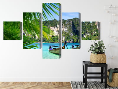 Ljuddämpande tavla - Tropical landscape 3d