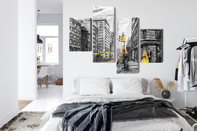 Ljuddämpande tavla - View of the street of new