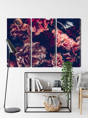 Ljuddämpande tavla - Colorful flowers in a retro