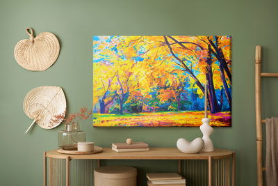 Ljuddämpande tavla - Autumn forest landscape