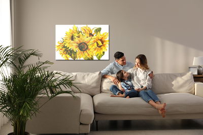 Ljuddämpande tavla - Sunflowers as painted