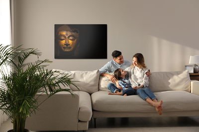 Ljuddämpande tavla - The face of the buddha