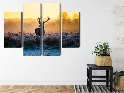 Ljuddämpande tavla - Deer in the rut in 3d