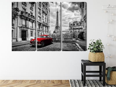 Ljuddämpande tavla - Red retro car