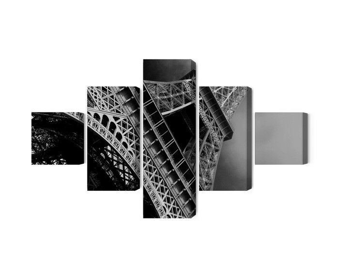 Ljuddämpande tavla - Black and white eiffel tower