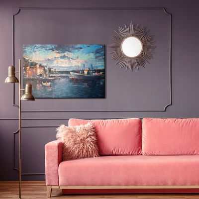 Ljuddämpande tavla - Sea city and port