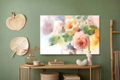 Ljuddämpande tavla - A bouquet of roses painted