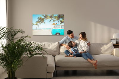 Ljuddämpande tavla - Car and tropical beach