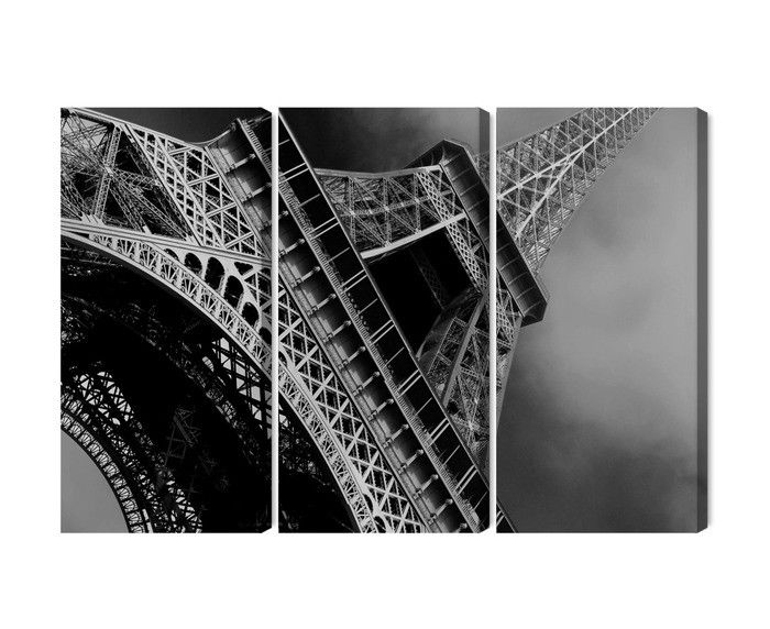 Ljuddämpande tavla - Black and white eiffel tower