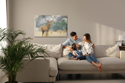 Ljuddämpande tavla - A deer painted