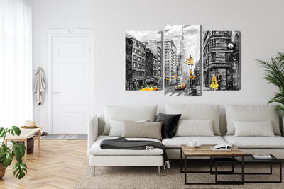 Ljuddämpande tavla - View of the street of new