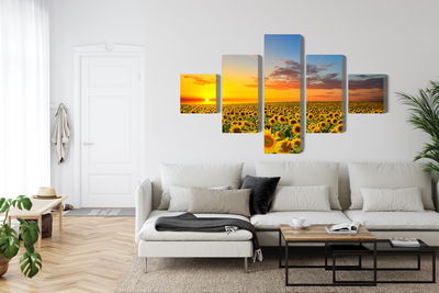 Ljuddämpande tavla - Sunset over a 3d sunflower