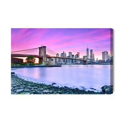 Ljuddämpande tavla - View of New York at dusk