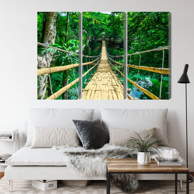 Ljuddämpande tavla - Bamboo bridge in the rain