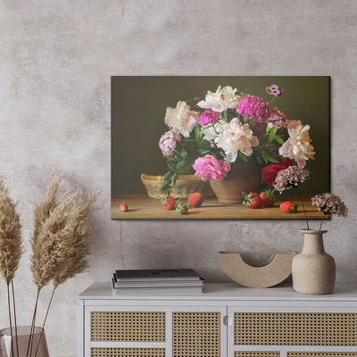 Ljuddämpande tavla - Peonies with strawberries