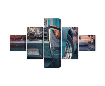 Ljuddämpande tavla - Retro style cars