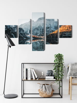 Ljuddämpande tavla - Italian lake braies 3d