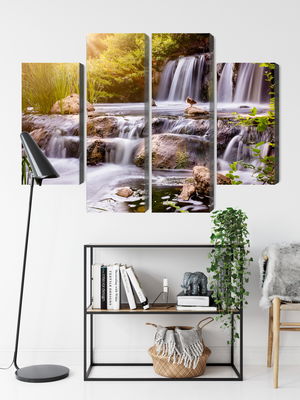 Ljuddämpande tavla - Waterfall at sunset