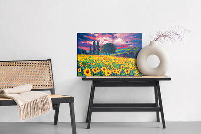 Ljuddämpande tavla - A field of sunflowers as