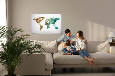 Ljuddämpande tavla - Colorful map with 3d effect