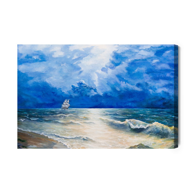 Ljuddämpande tavla - Dark clouds over the sea