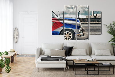 Ljuddämpande tavla - A car with a cuban flag