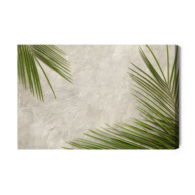 Ljuddämpande tavla - Palm leaves on a concrete