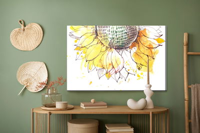 Ljuddämpande tavla - Sunflower with zero-one code