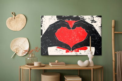 Ljuddämpande tavla - Hands arranged in a heart