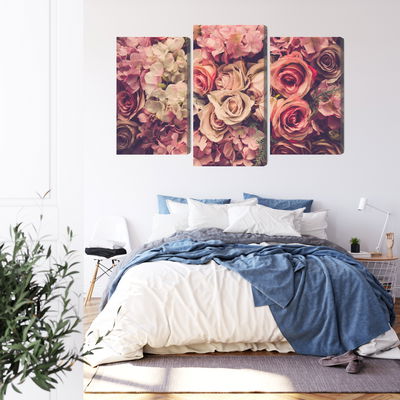 Ljuddämpande tavla - Delicate colorful 3d flowers