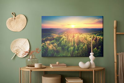 Ljuddämpande tavla - Sunset over forest hills