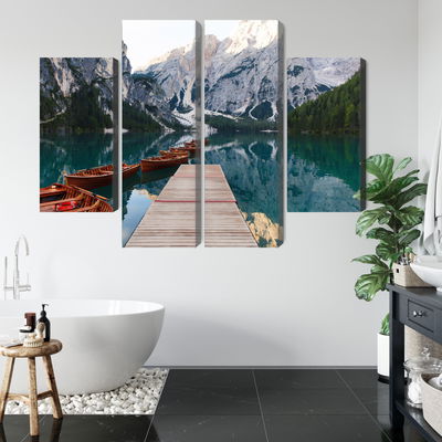 Ljuddämpande tavla - Lake braies in Italy