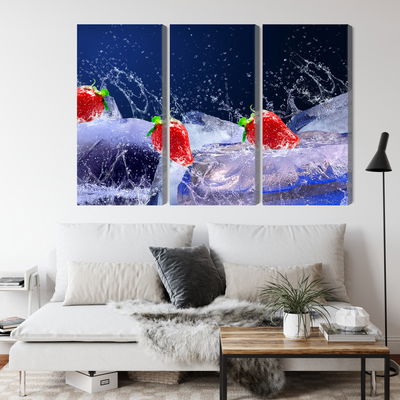 Ljuddämpande tavla - Strawberries on ice