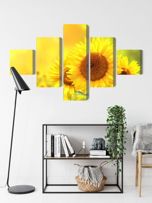 Ljuddämpande tavla - Blooming sunflowers 3d