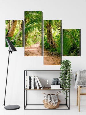 Ljuddämpande tavla - Path in a tropical 3d forest