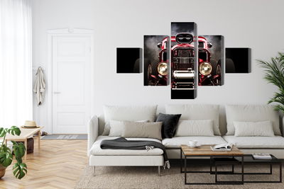 Ljuddämpande tavla - Hot rod car on a smoke