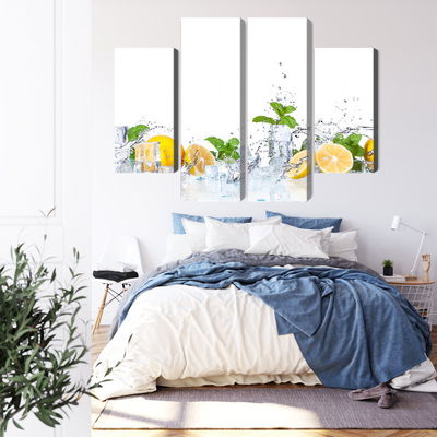 Ljuddämpande tavla - Mint leaves with lemons