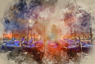 Ljuddämpande tavla - Sunset in venice