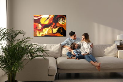 Ljuddämpande tavla - Abstract human faces