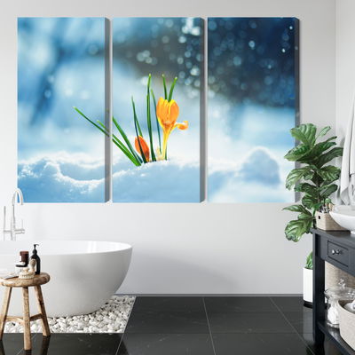 Ljuddämpande tavla - Yellow crocuses breaking